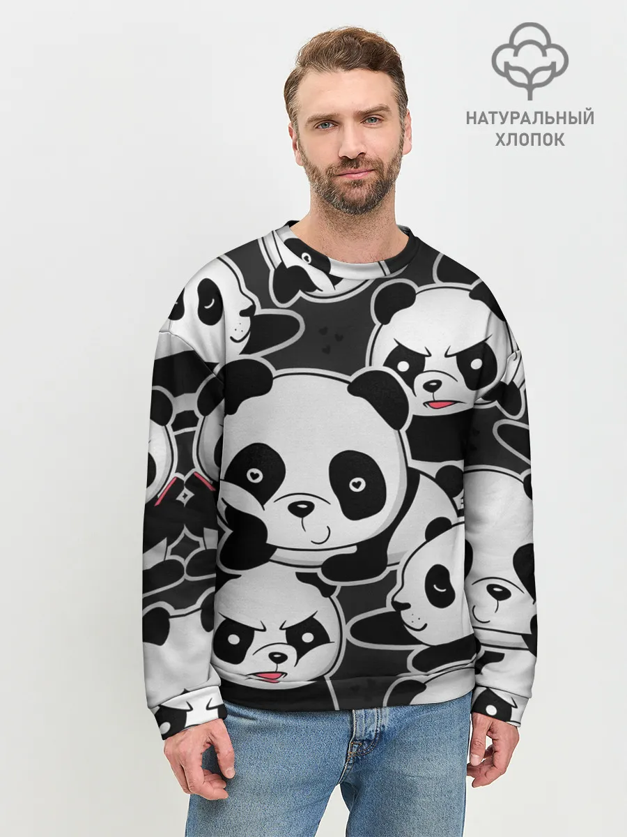 Мужской свитшот базовый / Смешные панды