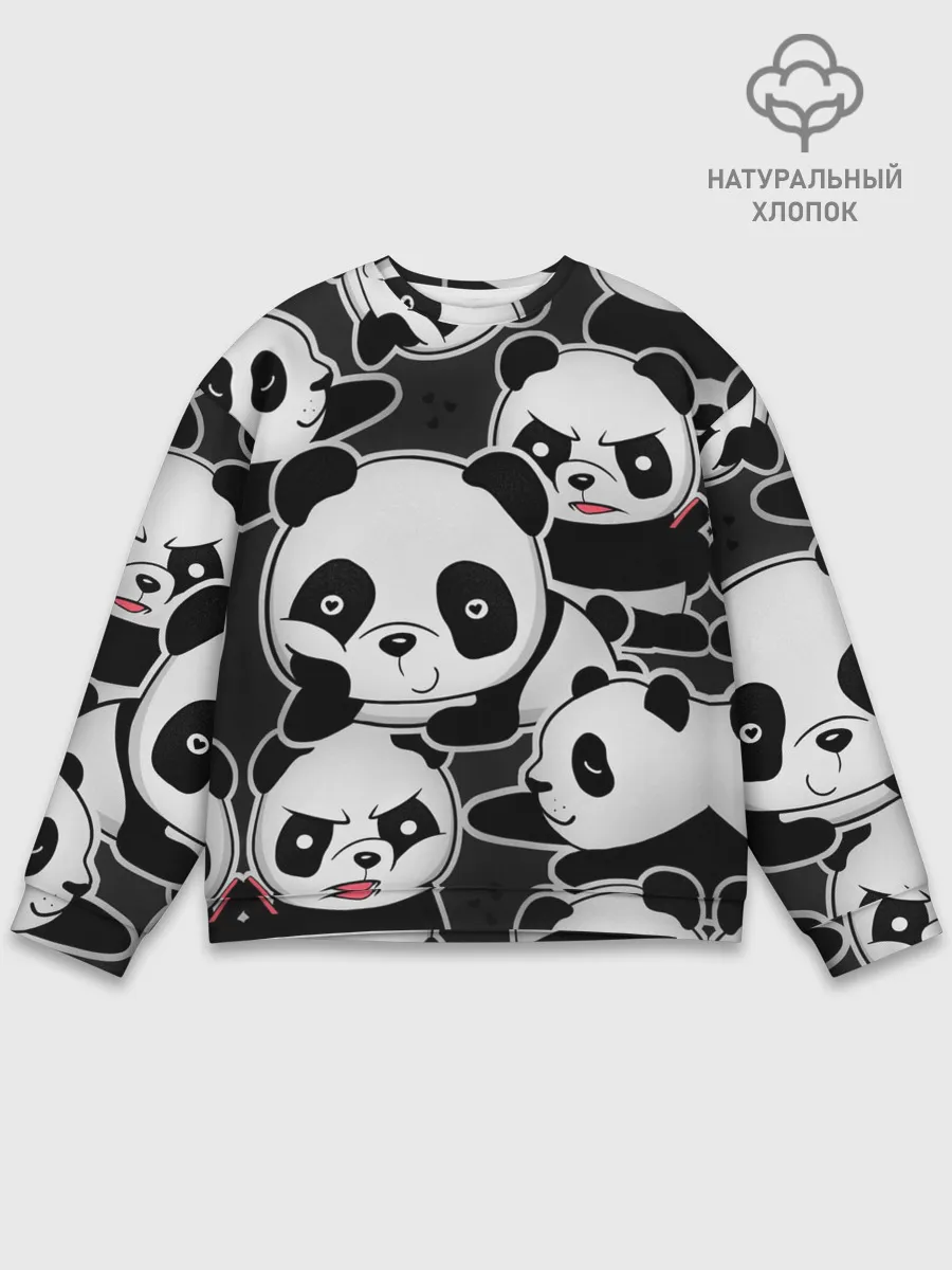 Мужской свитшот базовый / Смешные панды
