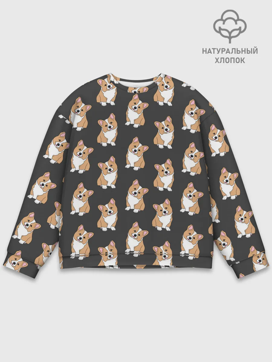 Мужской свитшот базовый / Корги малыши
