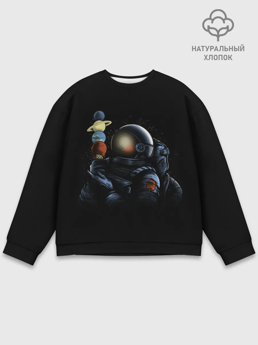 Мужской свитшот базовый / Астронавт мороженкой