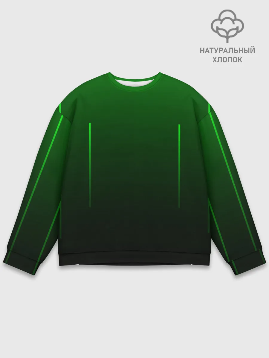 Мужской свитшот базовый / Неоновые линии на градиенте