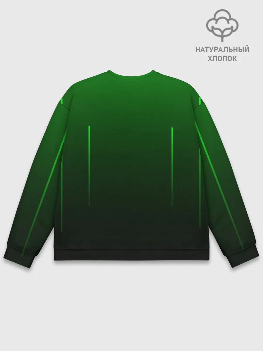 Мужской свитшот базовый / Неоновые линии на градиенте