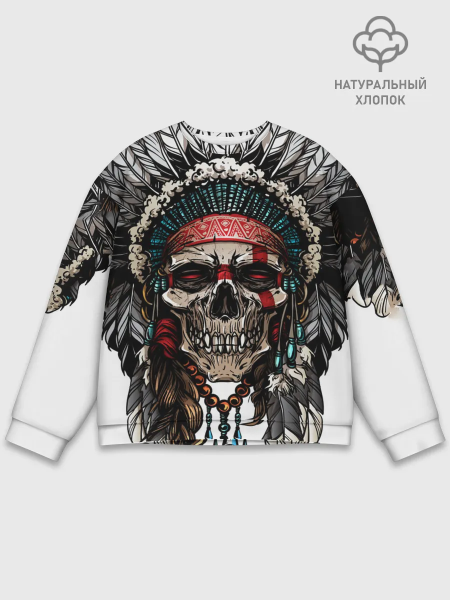 Мужской свитшот базовый / Череп индейца