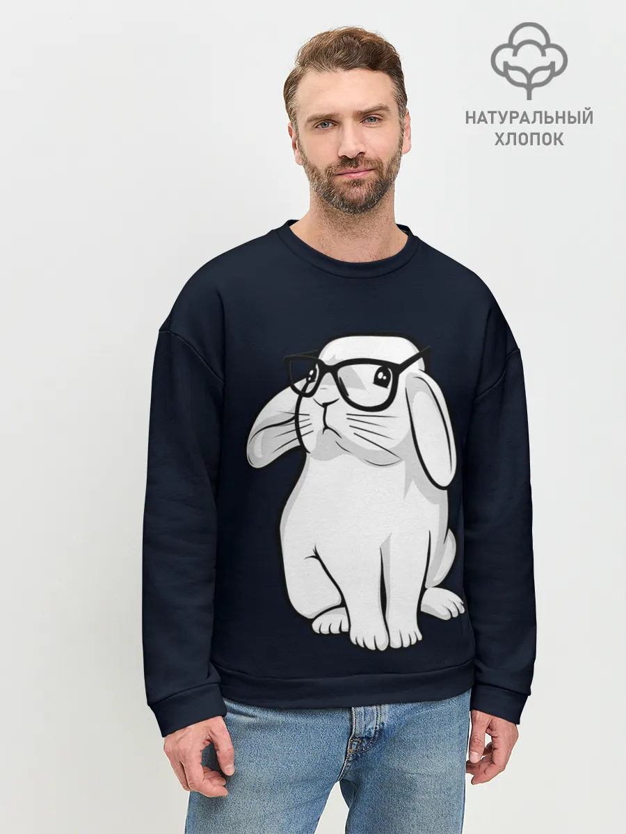 Мужской свитшот базовый / Кролик Хипстер