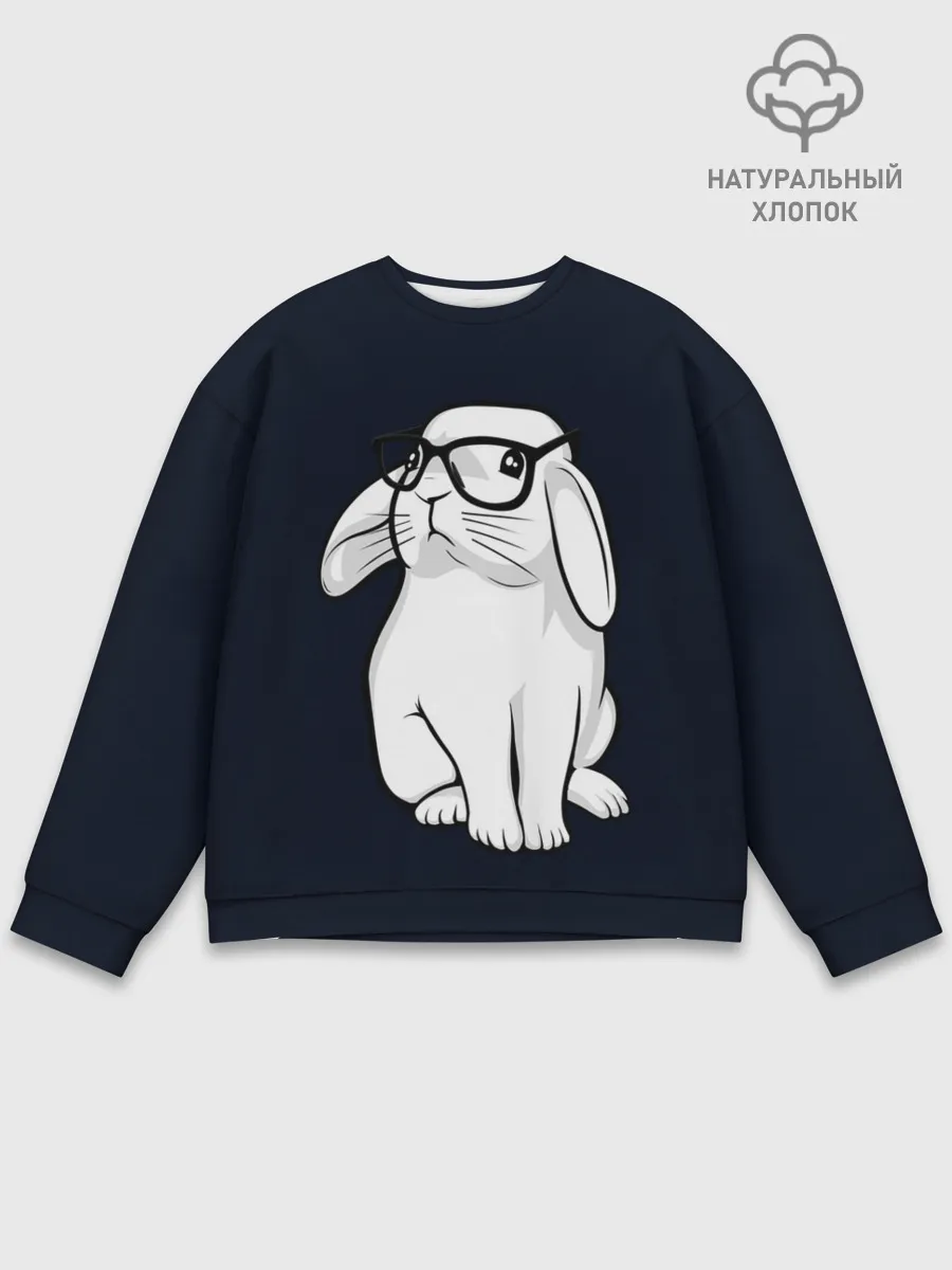 Мужской свитшот базовый / Кролик Хипстер