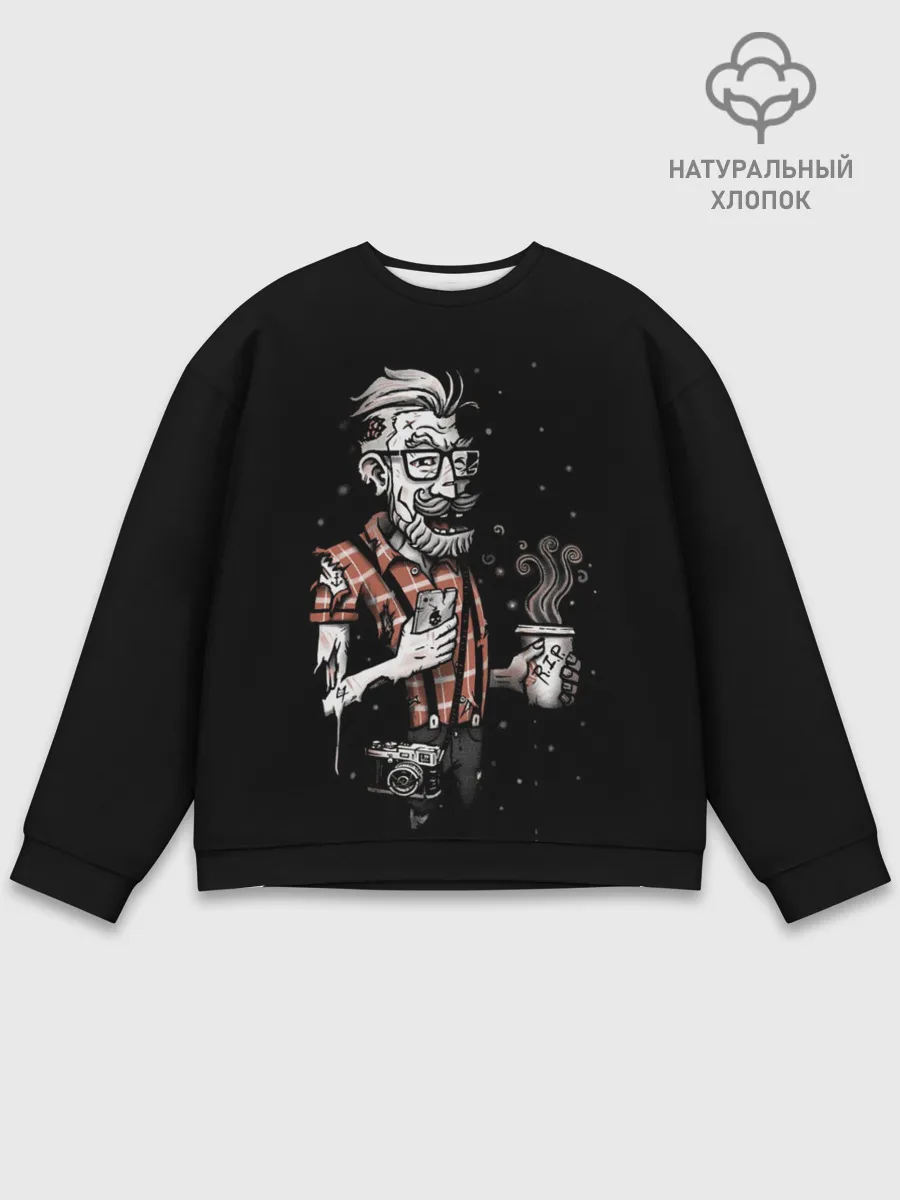 Мужской свитшот базовый / Зомби Хипстер