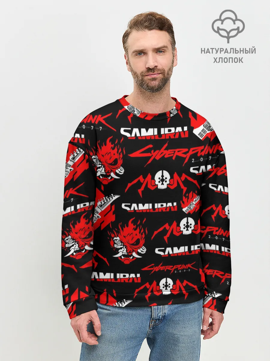 Мужской свитшот базовый / CYBERPUNK 2077 SAMURAI