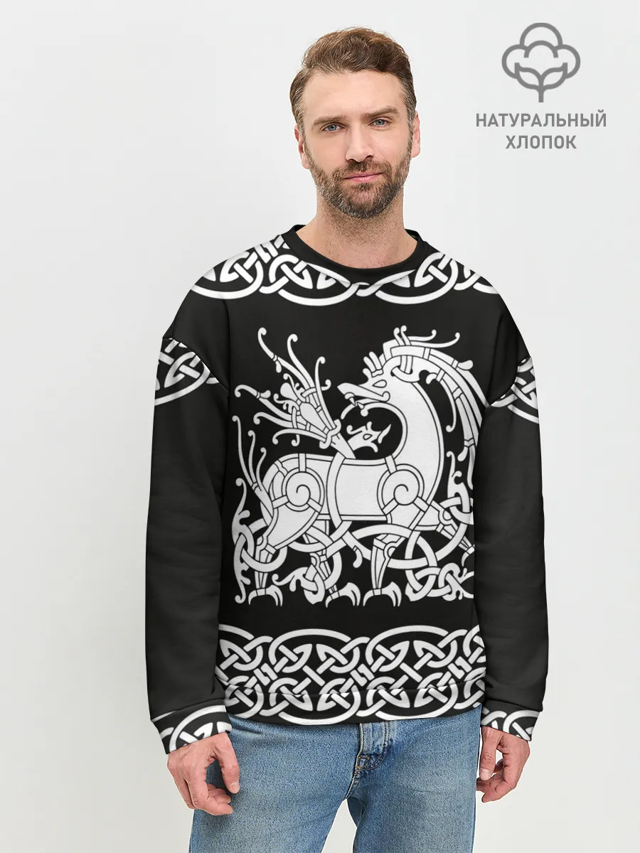 Мужской свитшот базовый / Рингерике олень белый 3D