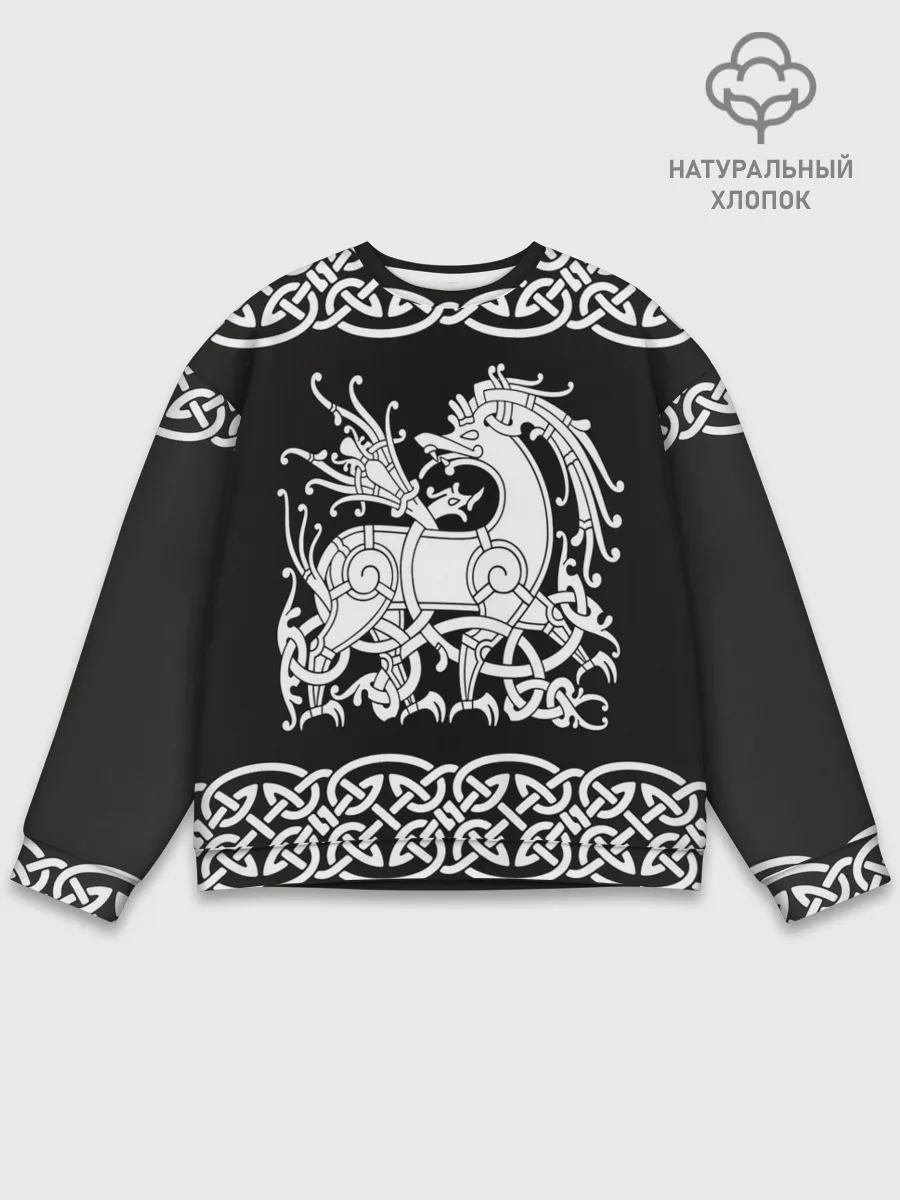 Мужской свитшот базовый / Рингерике олень белый 3D