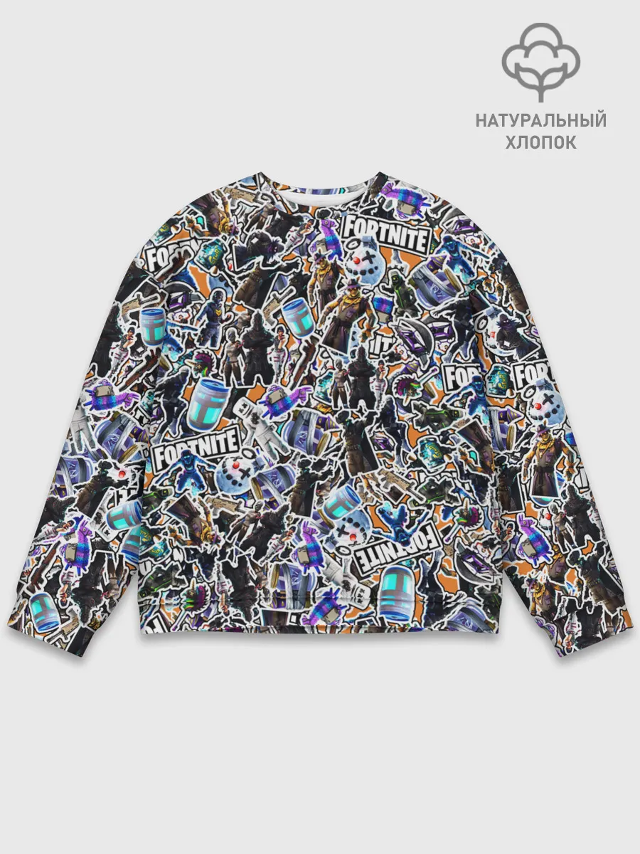 Мужской свитшот базовый / Fortnite Sticker Bombing