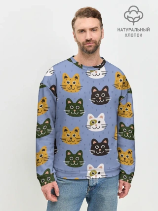 Мужской свитшот базовый / Котики