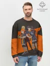 Мужской свитшот базовый / Karasuno оранжевая полоса
