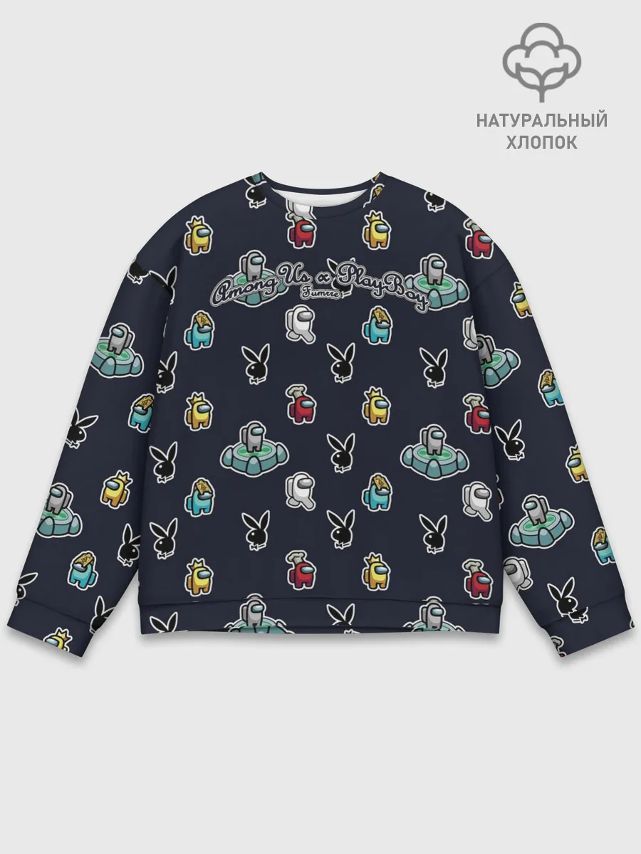 Мужской свитшот базовый / PlayBoy x Among Us monogram