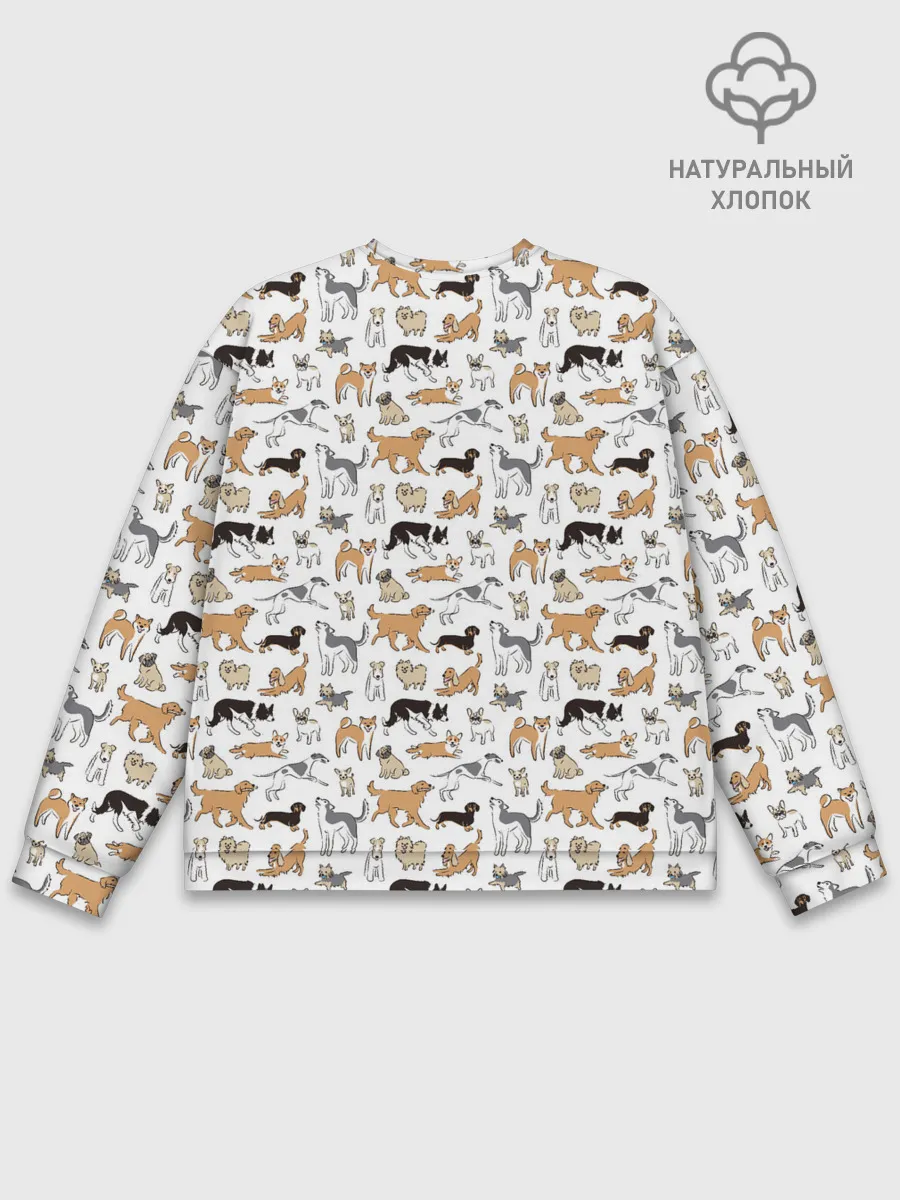 Мужской свитшот базовый / Узор собаки много