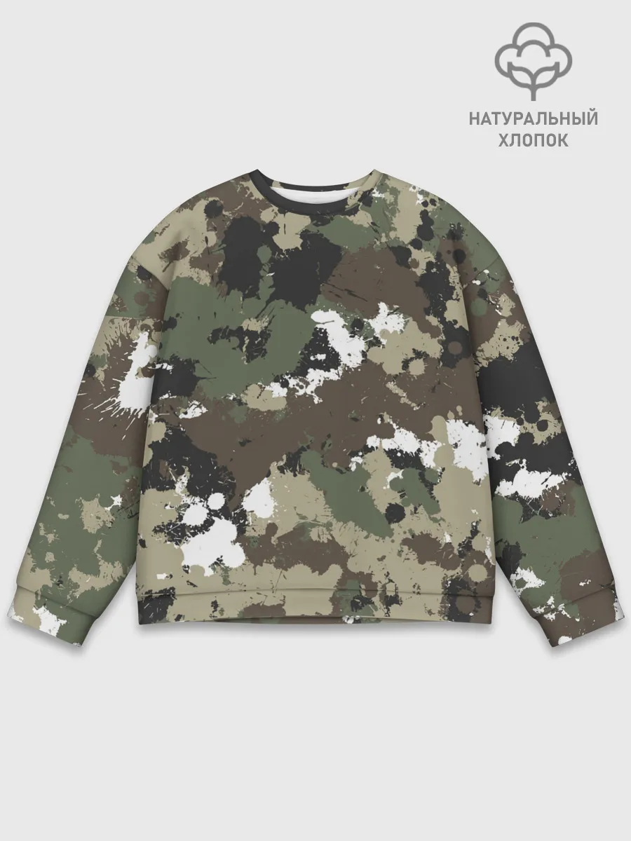 Мужской свитшот базовый / Камуфляж с кляксами