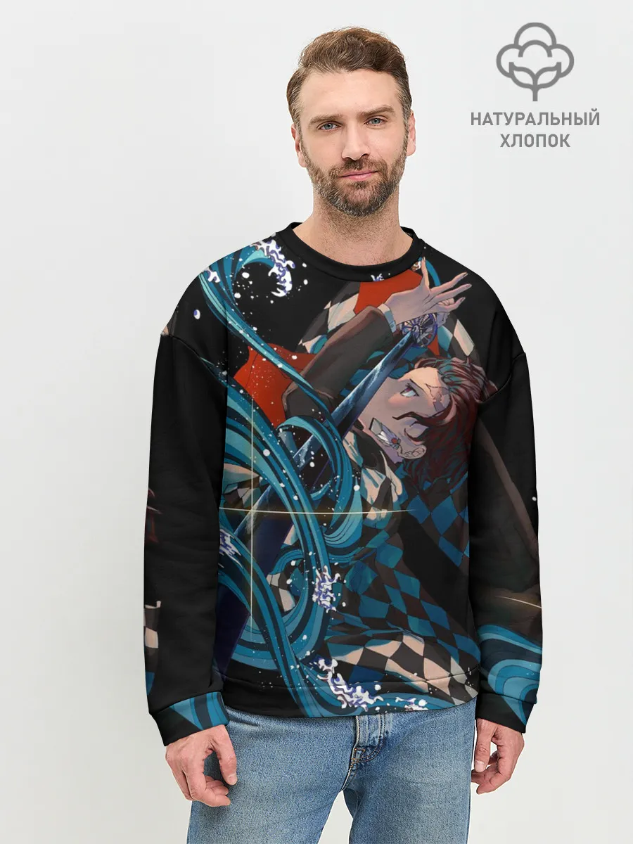 Мужской свитшот базовый / КЛИНОК РАССЕКАЮЩИЙ ДЕМОНОВ