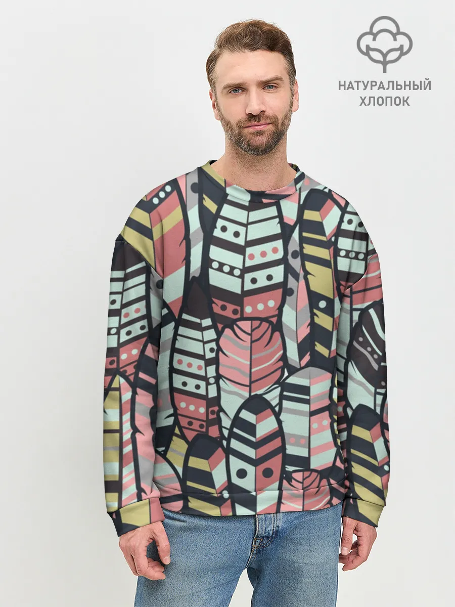 Мужской свитшот базовый / Индейские перья