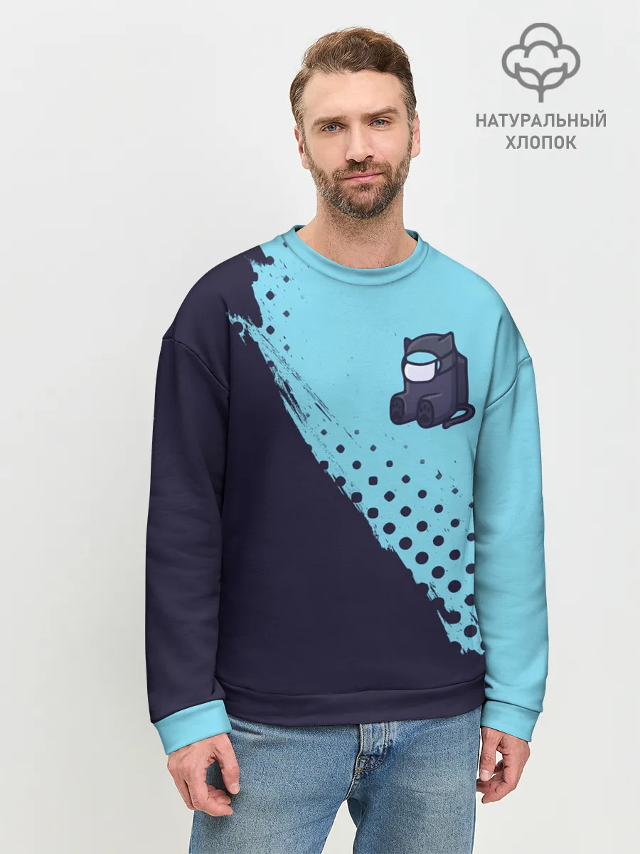 Мужской свитшот базовый / AMONG US - Черный Котик