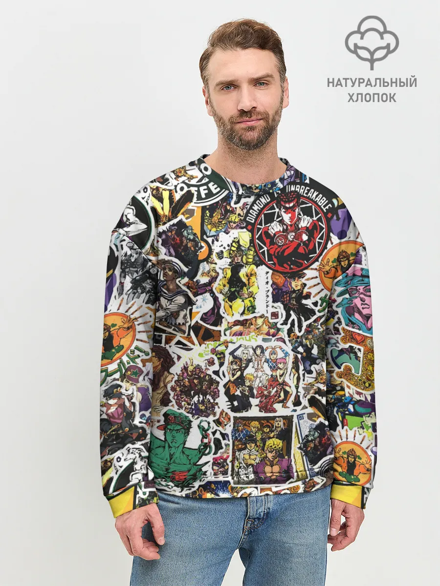 Мужской свитшот базовый / JoJo’s Sticker Bombing