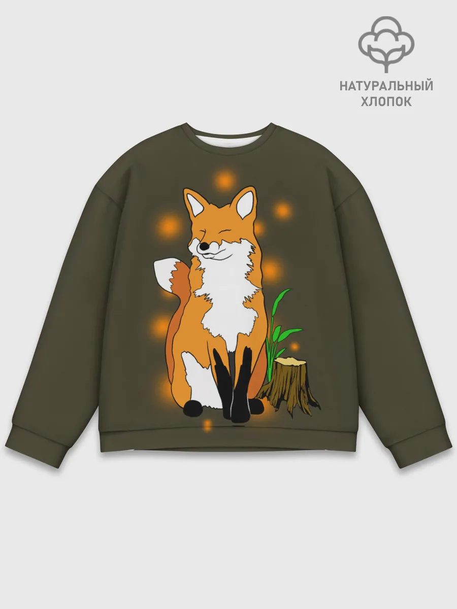 Мужской свитшот базовый / Лиса в лесу