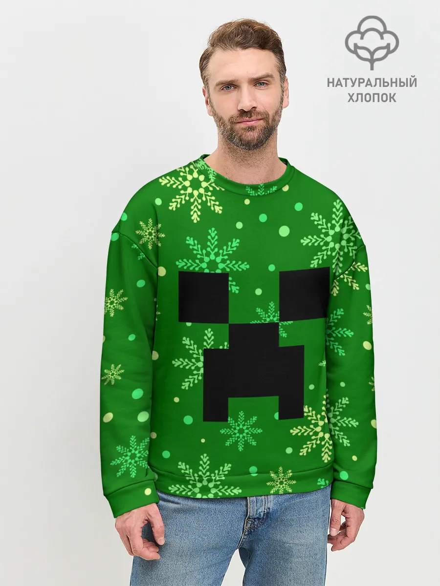 Мужской свитшот базовый / ЗИМНИЙ MINECRAFT