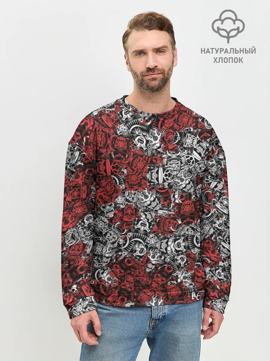 Мужской свитшот базовый / Красные и Белые самураи
