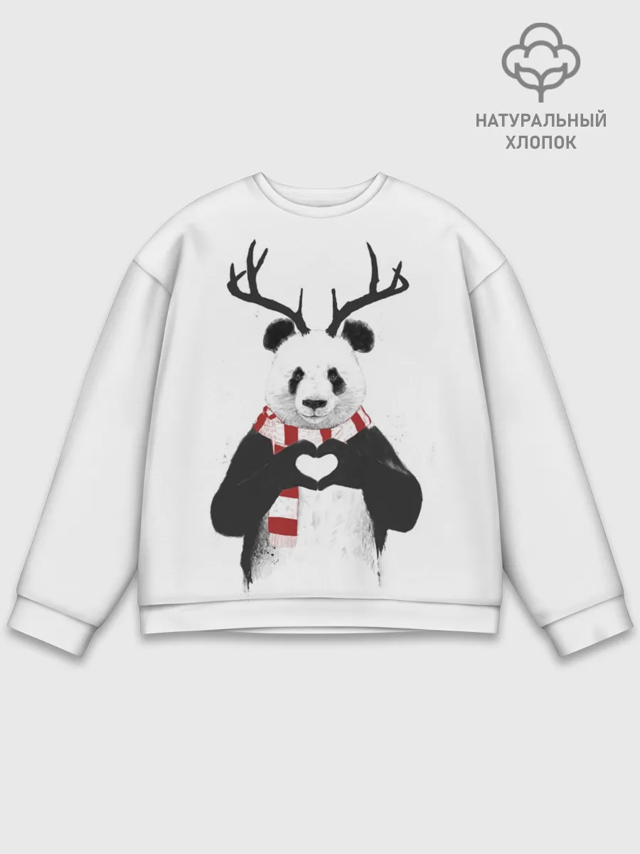 Мужской свитшот базовый / Новогодний Панда