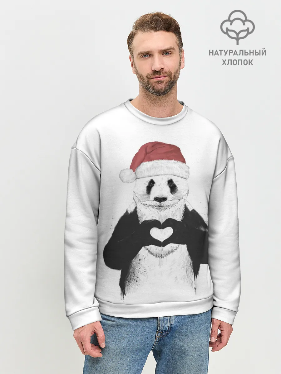Мужской свитшот базовый / Панда Клаус