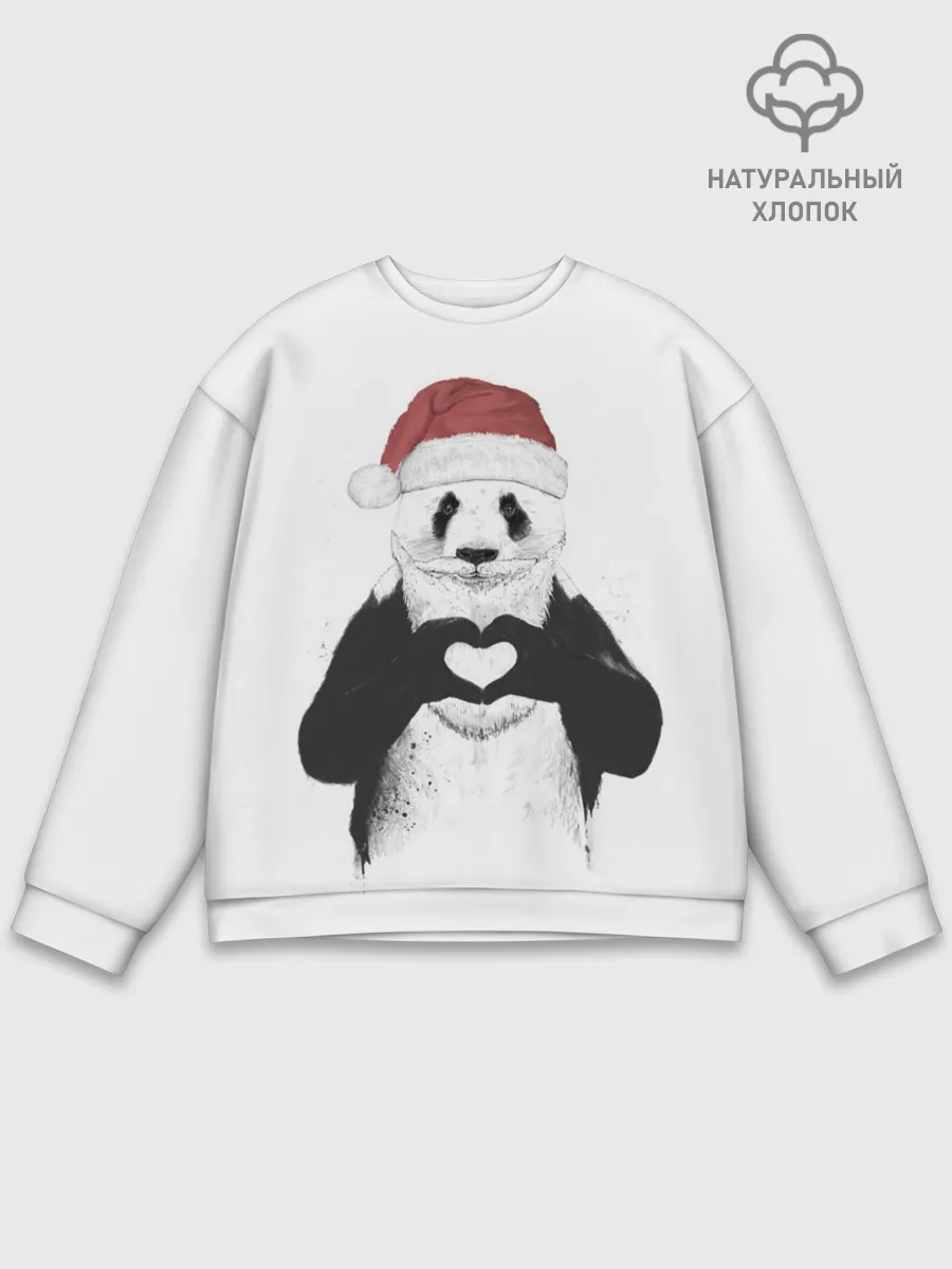 Мужской свитшот базовый / Панда Клаус