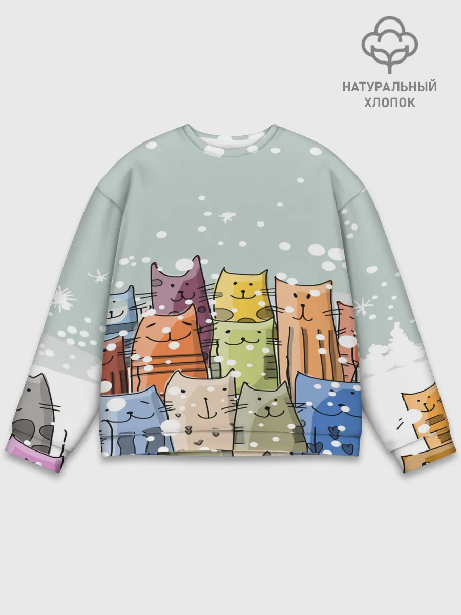 Мужской свитшот базовый / Котики