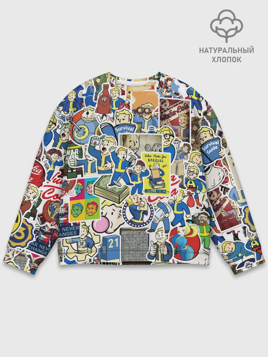 Мужской свитшот базовый / FALLOUT STICKER BOMBING
