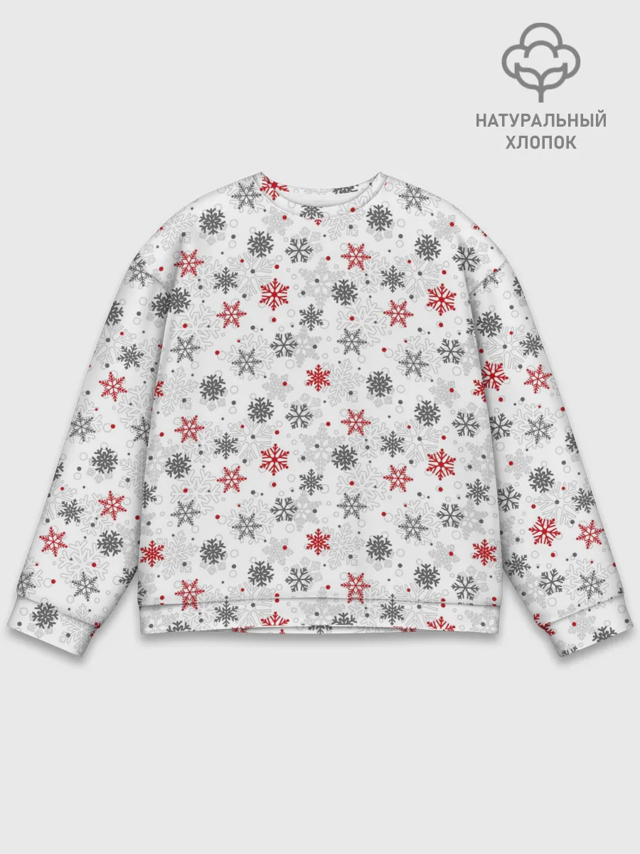Мужской свитшот базовый / Снежинки
