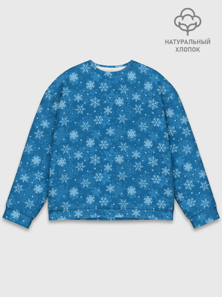 Мужской свитшот базовый / Снежинки