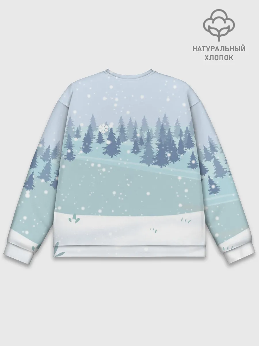 Мужской свитшот базовый / Олень с кружкой