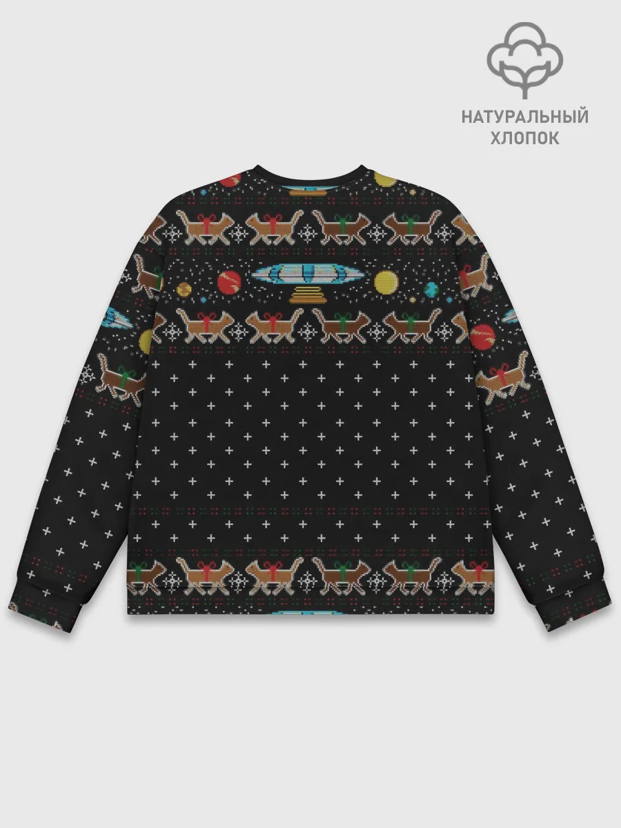 Мужской свитшот базовый / Wishing you a meowy catmas