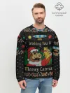 Мужской свитшот базовый / Wishing you a meowy catmas