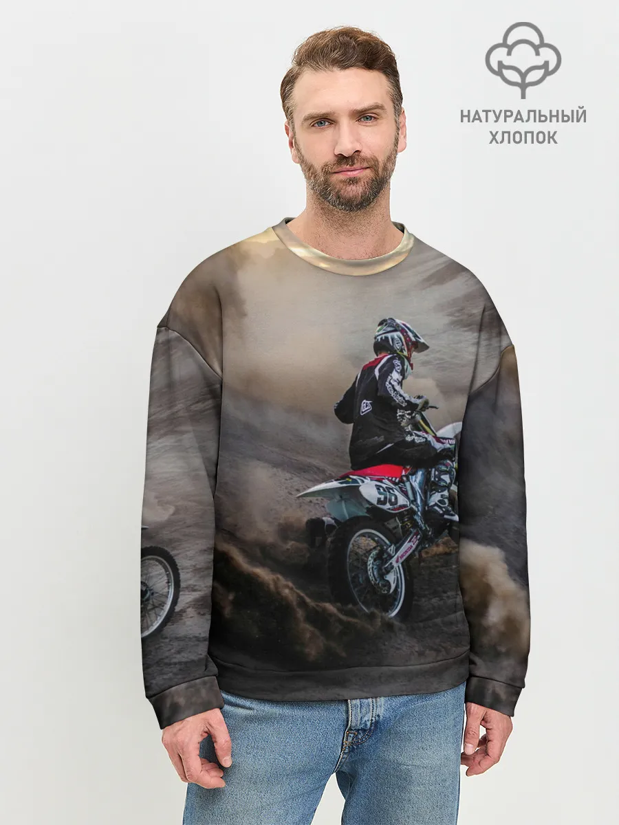 Мужской свитшот базовый / Душа питбайкера