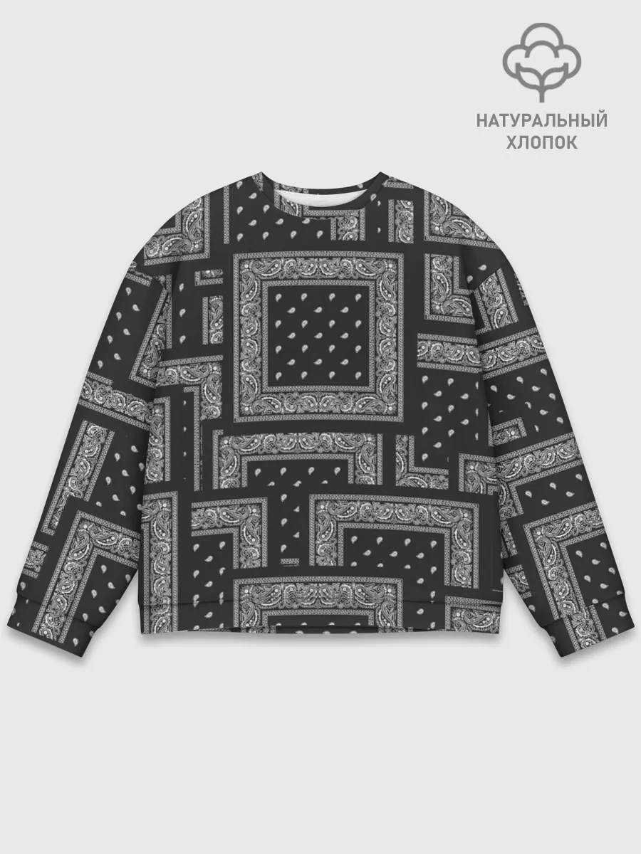Мужской свитшот базовый / 3D Бандана v.black