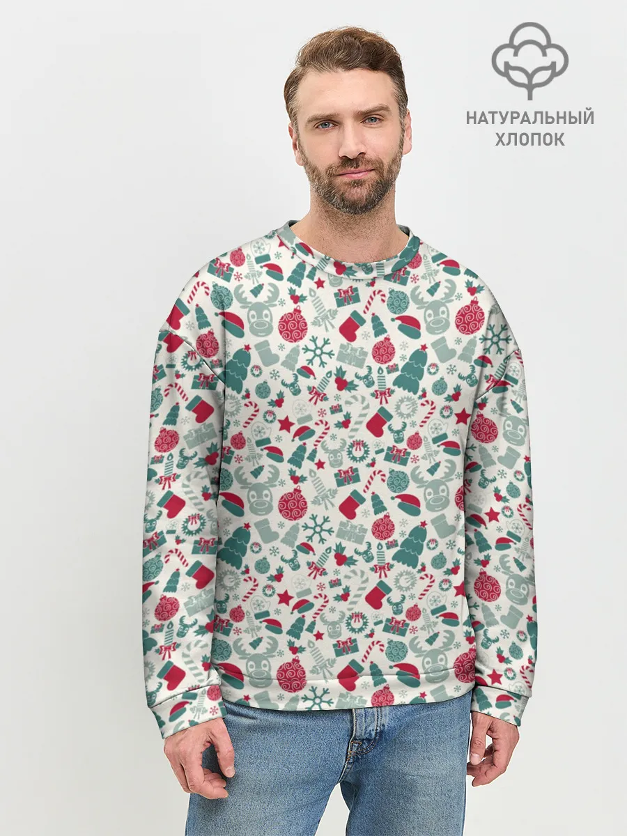 Мужской свитшот базовый / Новогодняя Символика