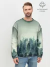 Мужской свитшот базовый / акварельный лес градиент