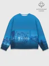 Мужской свитшот базовый / вид на ночной мегаполис