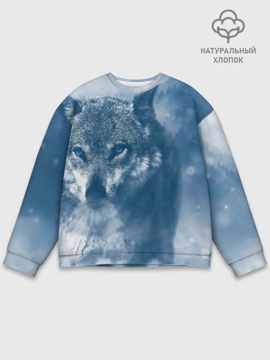 Мужской свитшот базовый / Красивый волк