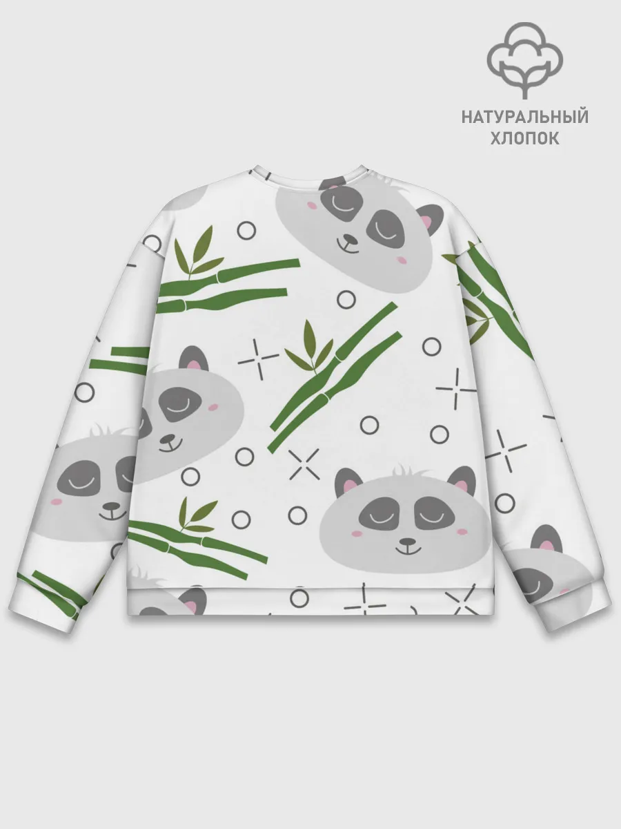 Мужской свитшот базовый / Панда с бамбуком