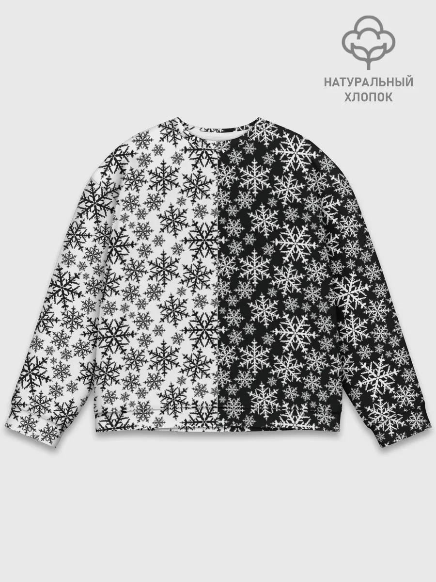 Мужской свитшот базовый / Снежинки