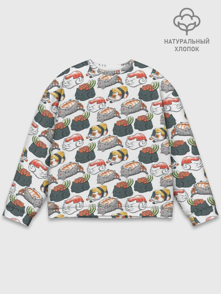Мужской свитшот базовый / Котики | Суши