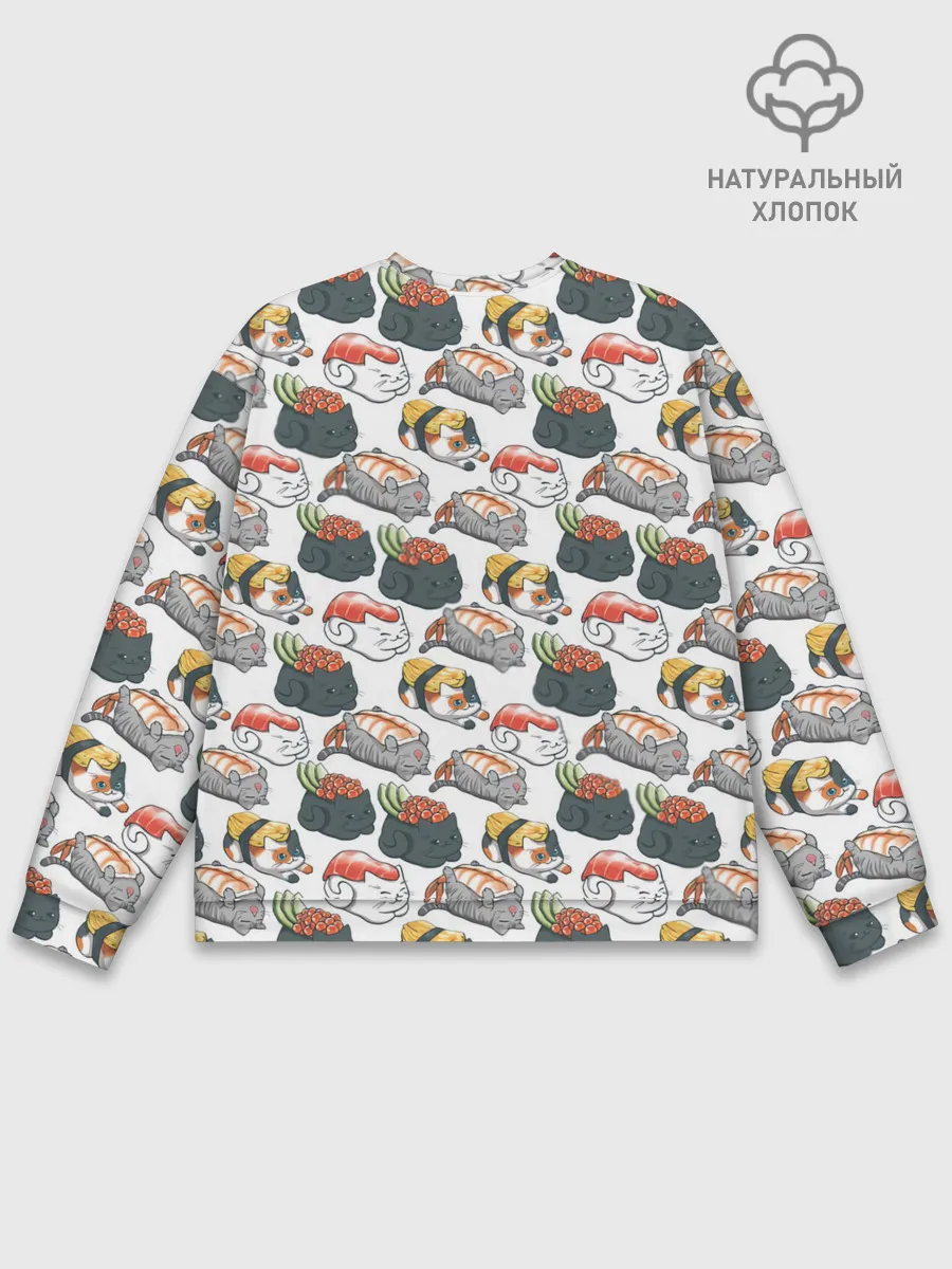 Мужской свитшот базовый / Котики | Суши