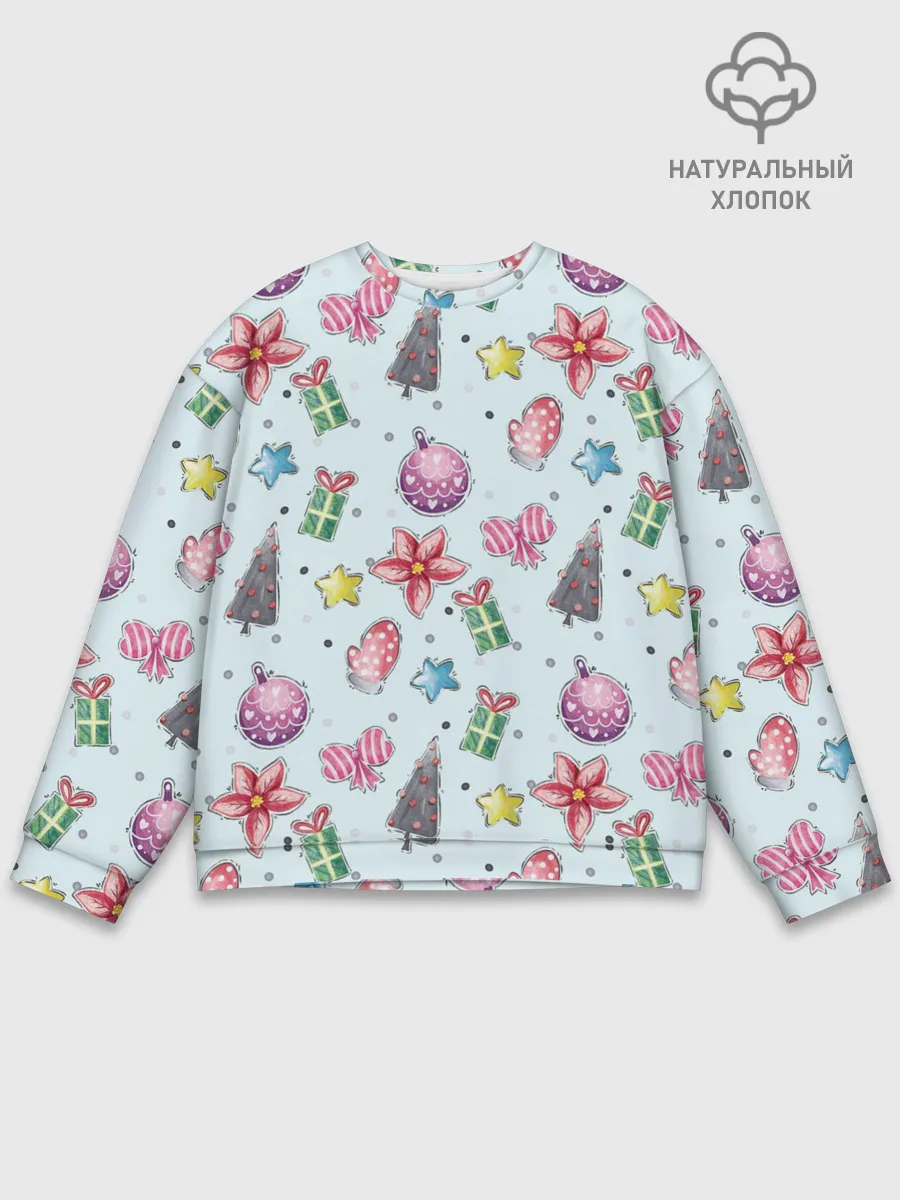 Мужской свитшот базовый / новогодние игрушки