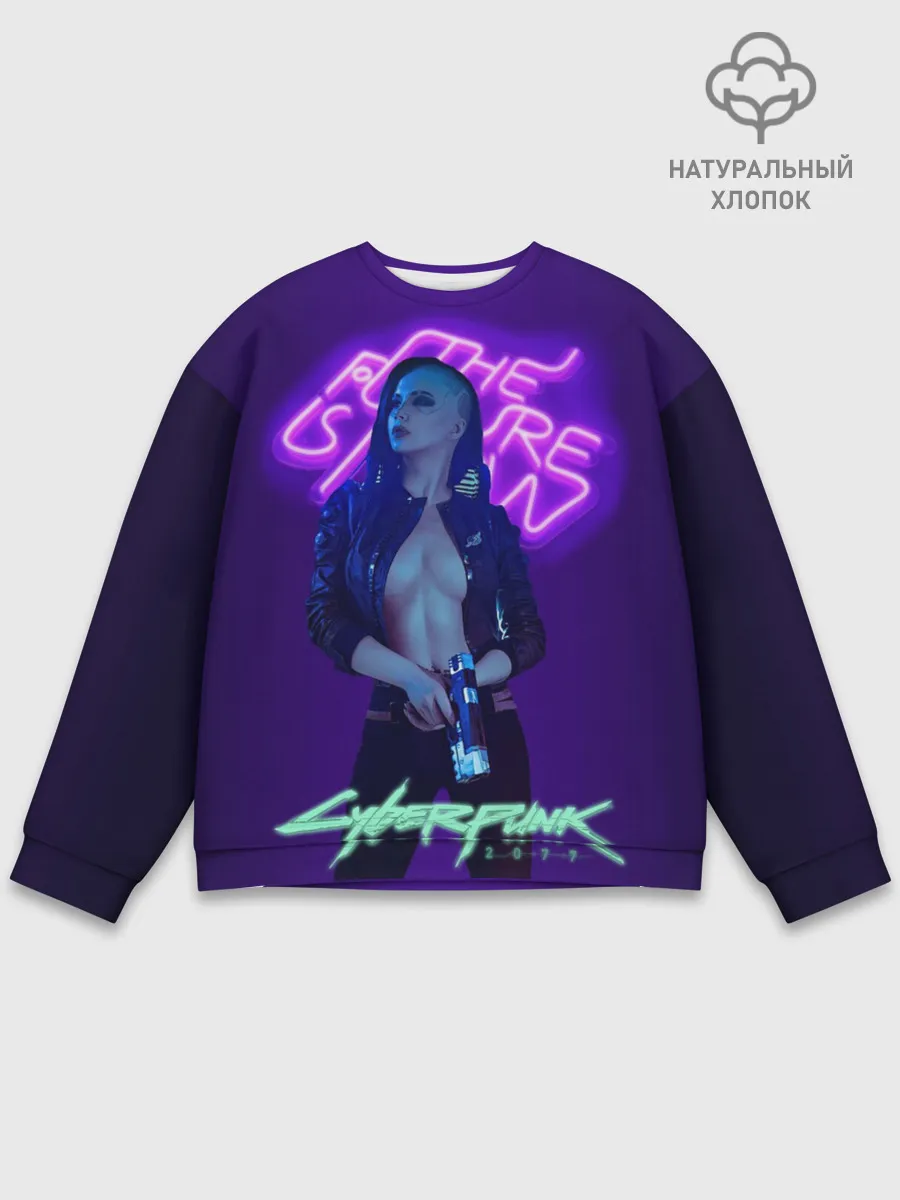 Мужской свитшот базовый / Cyberpunk 2077 V