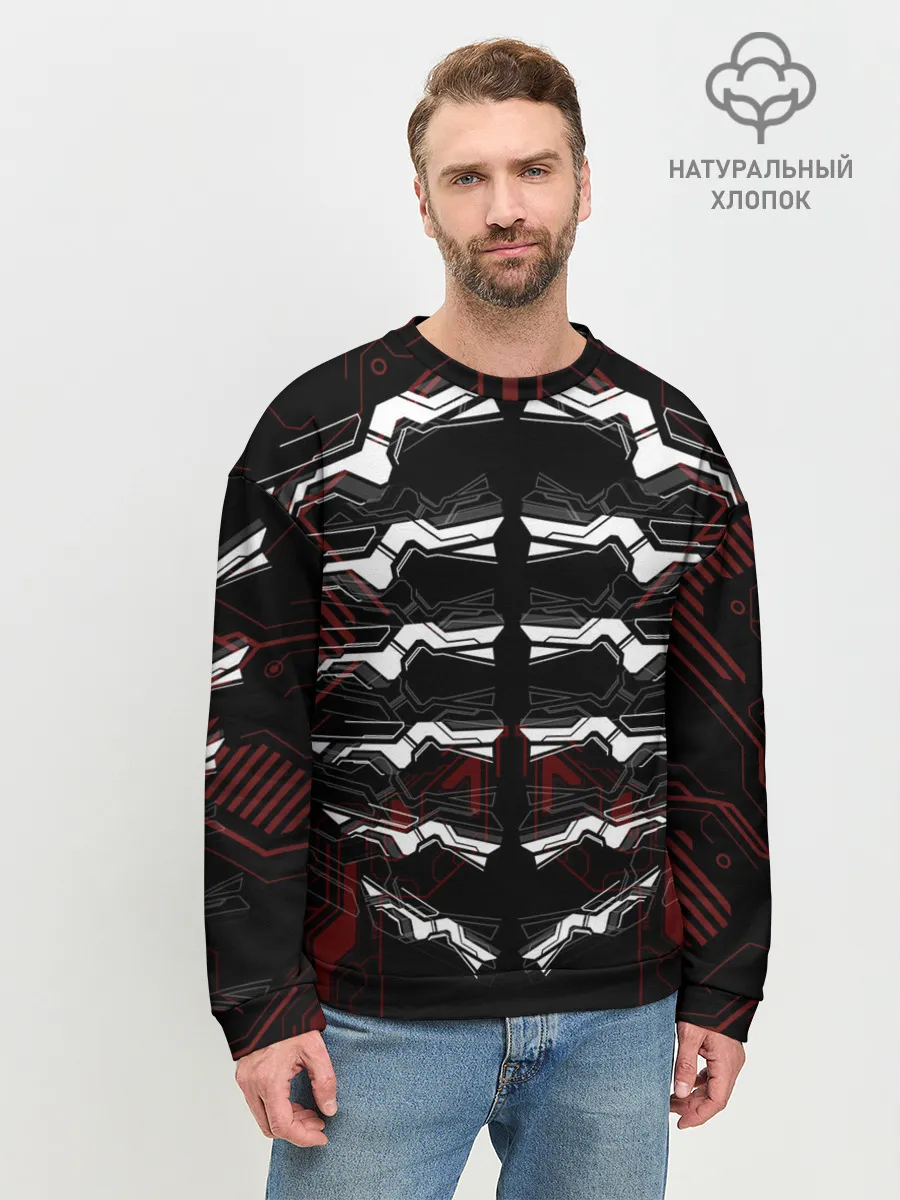 Мужской свитшот базовый / Цифровой киберскелет