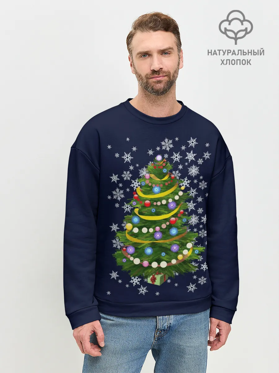 Мужской свитшот базовый / Новогодняя Ёлка